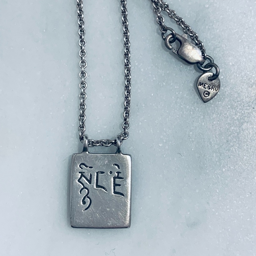 Me & Ro Sterling Silver Compassion Slate Pendant Necklace
